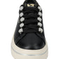 Sneakers Basse Donna Valleverde chiusura con lacci, applicazioni perlate, inserto animalier sul tallone, suola a contrasto  V35453A