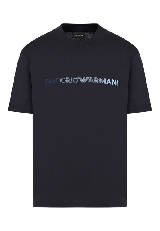 T-Shirt Manica Corta Uomo Emporio Armani Con Logo Ricamato Drawing 3D1TG31JPZZ