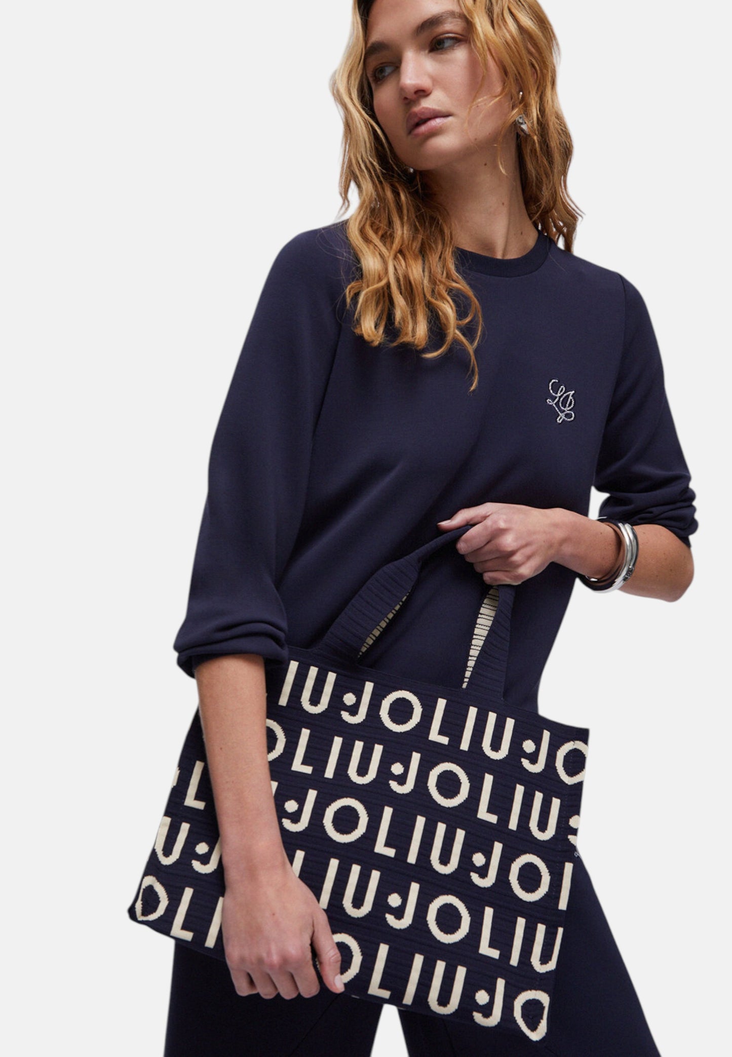 Borsa A Mano Donna Liu Jo Large Knitted Logo Tote Bag  2A6026M0300