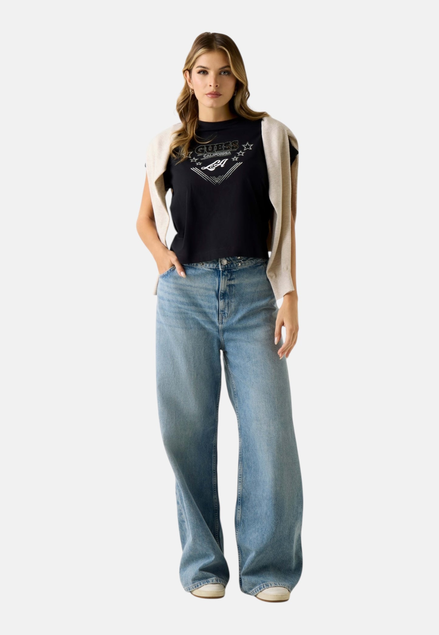 T-Shirt Manica Corta Donna Guess  La Stars W6RI30I3Z14