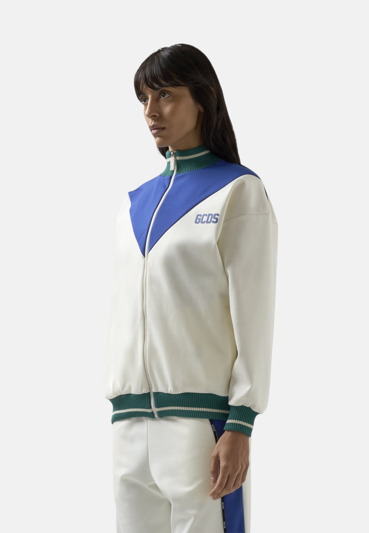Felpa Con Zip Donna Gcds Color Block Track C1WEQE124C008
