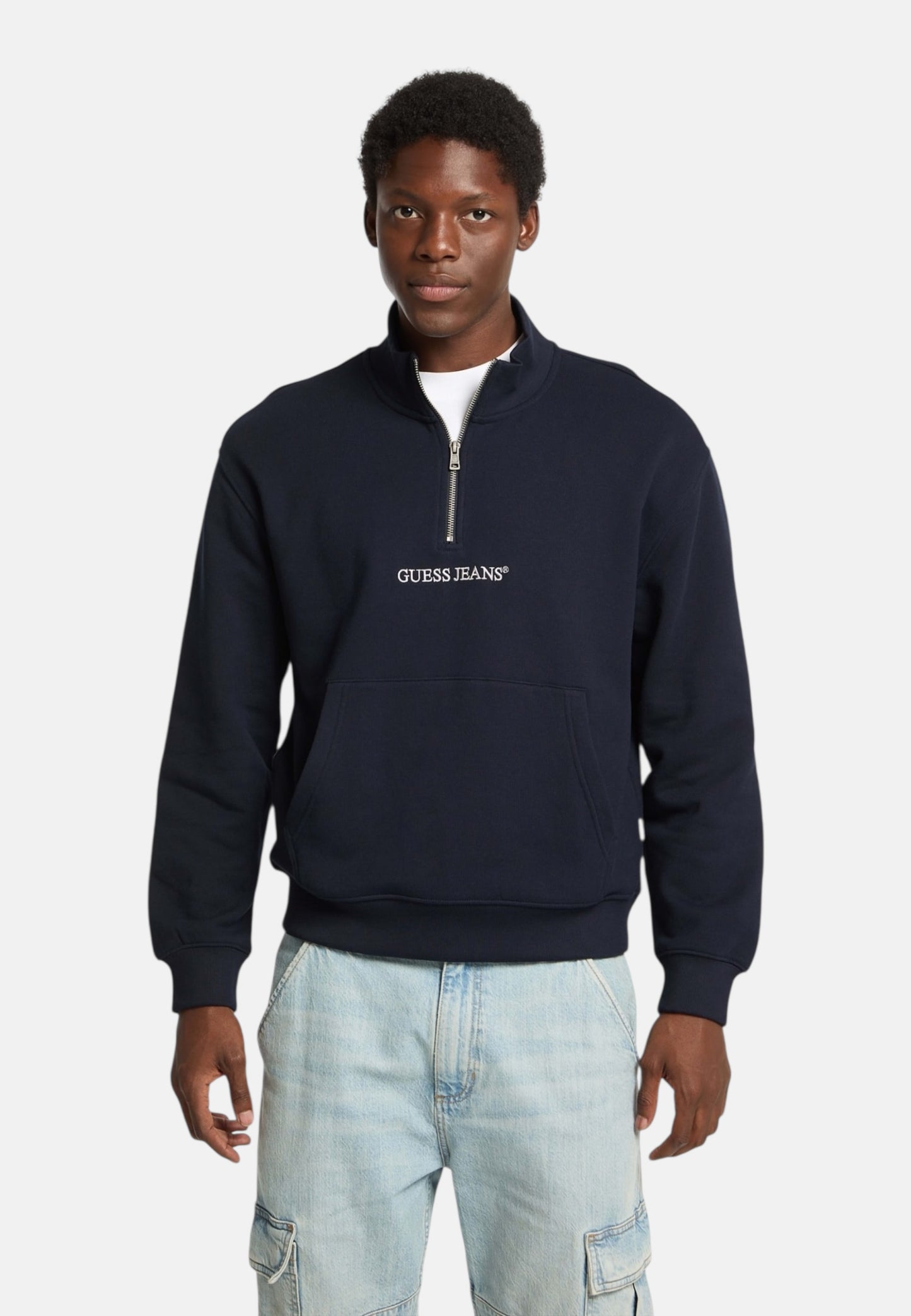 Felpa Collo Alto Uomo Guess Con Mezza Zip Gj Embro M5RQ42KCPR1