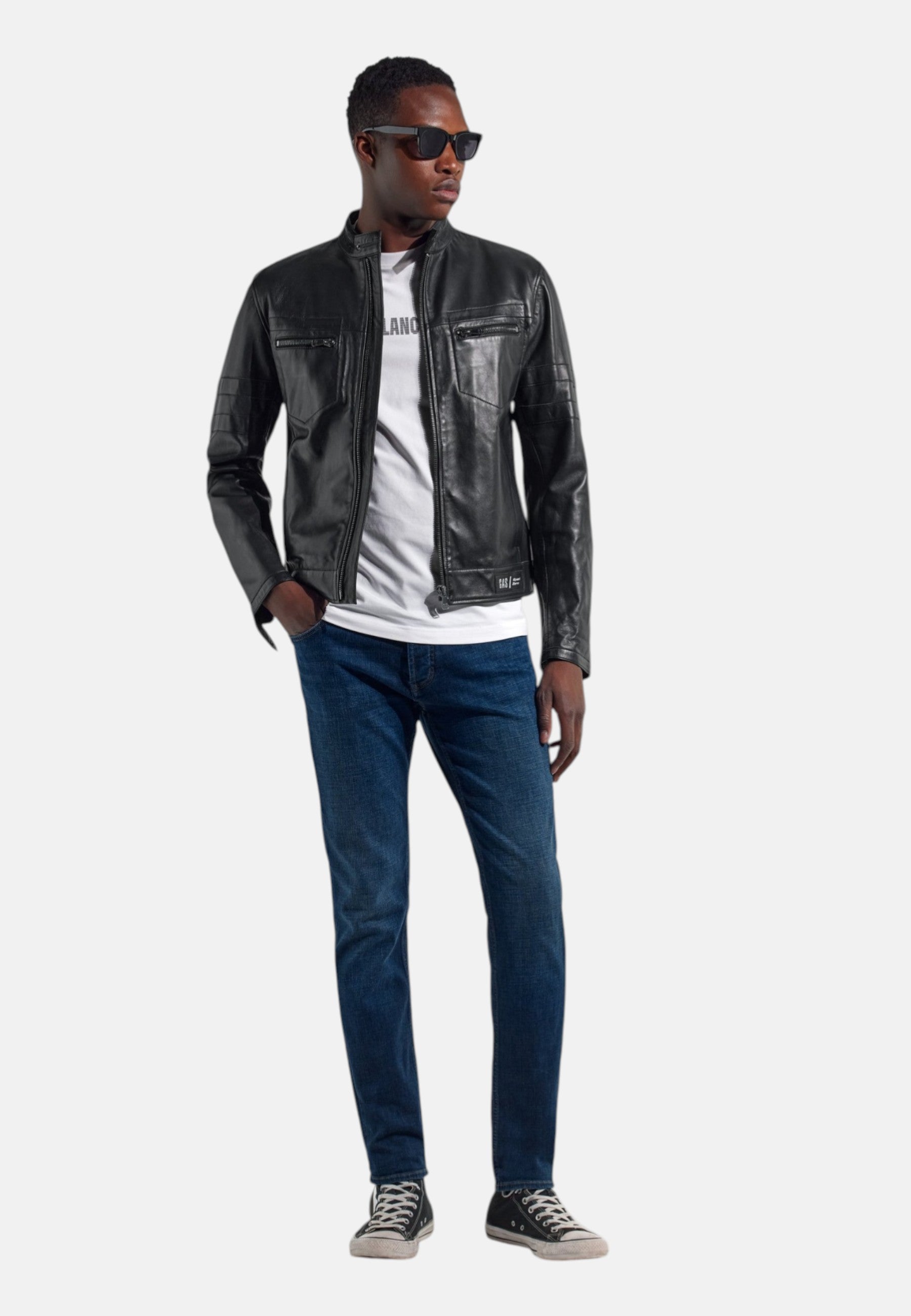 Giacca In Pelle Uomo Gas Regular Fit Racing Farid 440150170204