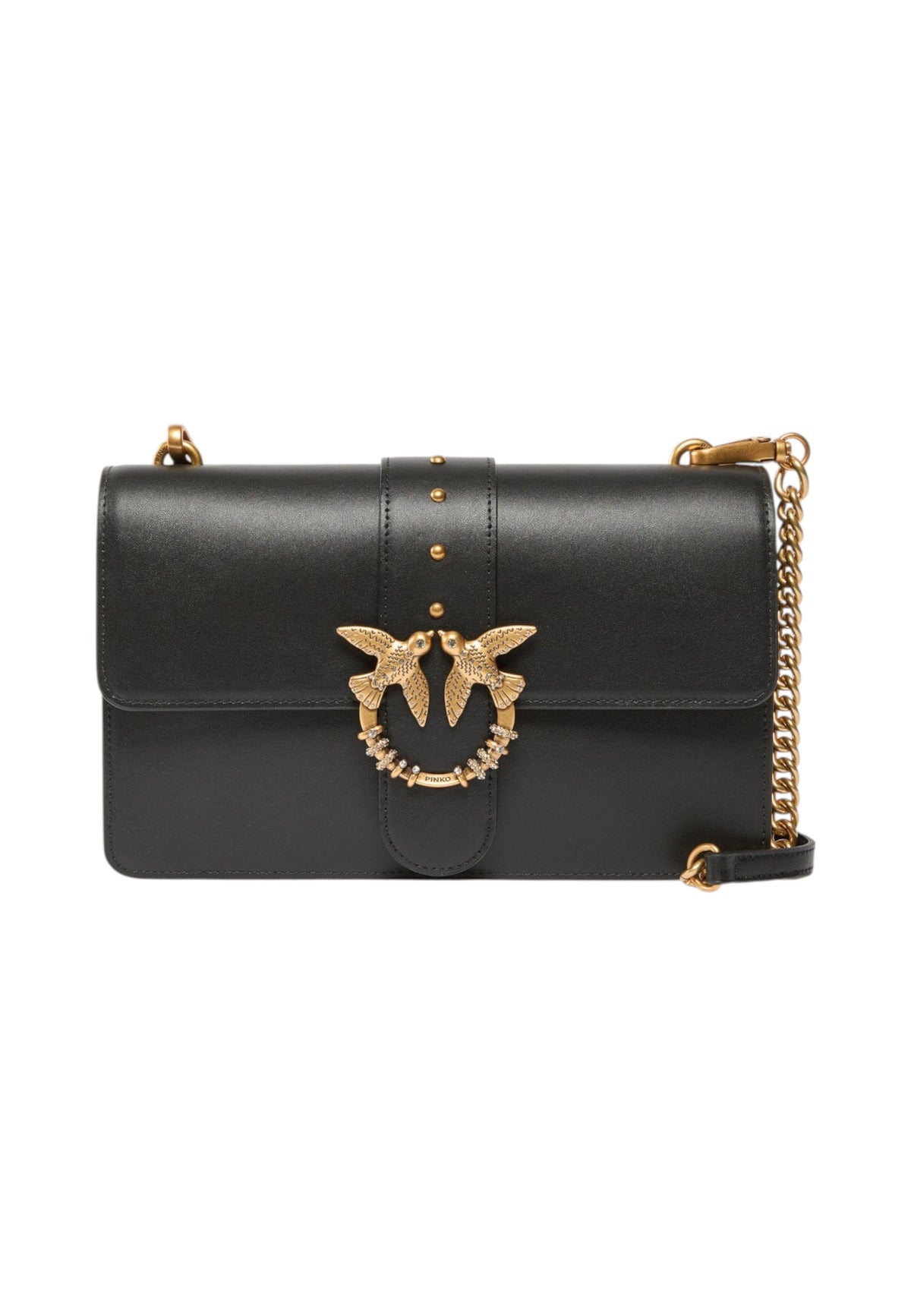 Borsa A Tracolla Donna Pinko Pelle di vitello, nuova fibbia Love Birds, pattina, tracolla a catena, misure 27 x 7 x 16 cm Love One Classic New Buckle 107070A0F1