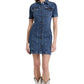 Vestito Corto Donna Guess Manica Corta In Denim Gj W5YK55D5R11