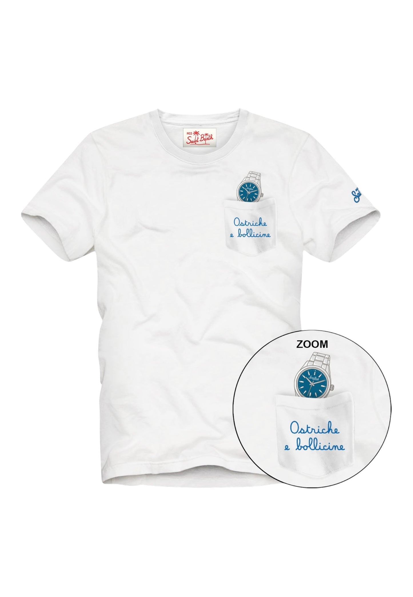 T-Shirt Manica Corta Uomo Mc2 Saint Barth Ostriche Bollicine Austin AUS0001