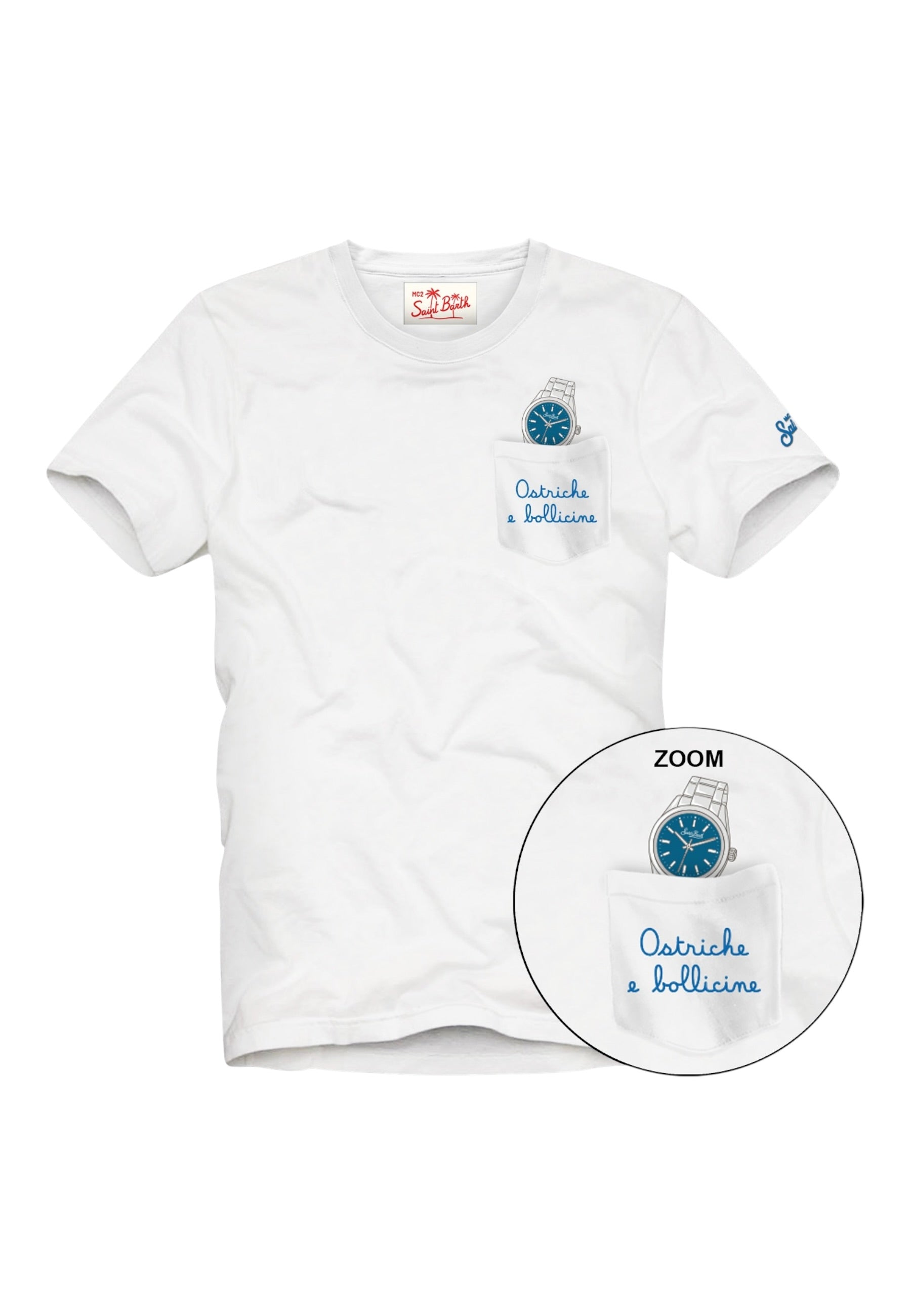 T-Shirt Manica Corta Uomo Mc2 Saint Barth Ostriche Bollicine Austin AUS0001