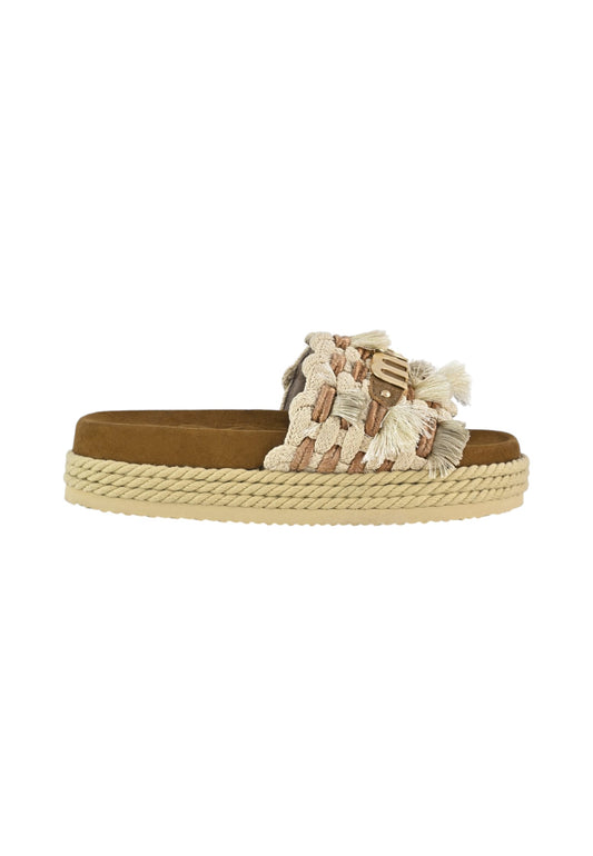 Sandali  Donna Mou  Monoband rope sandal fringes