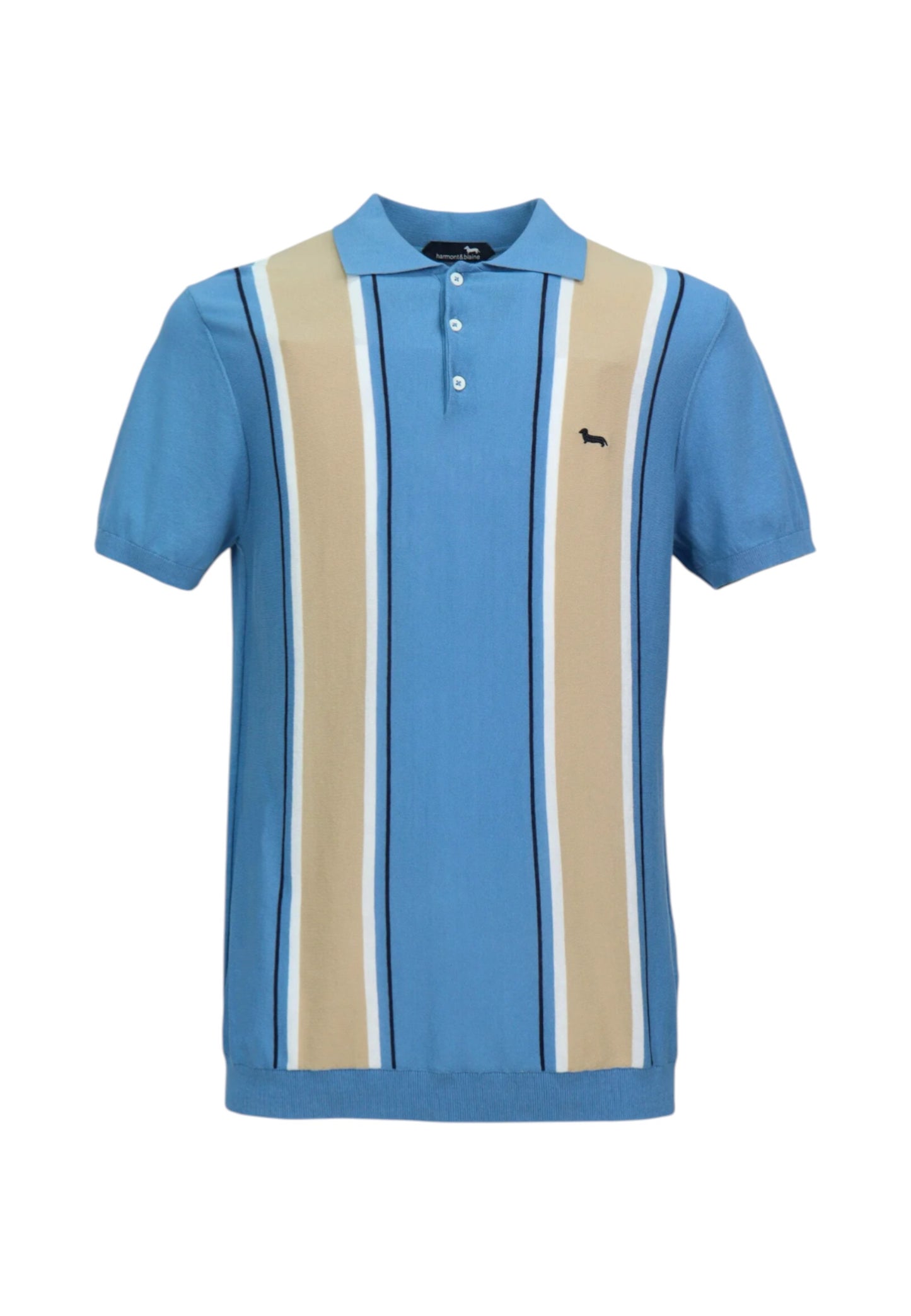 Polo Manica Corta Uomo Harmont & Blaine In Maglia SmacchInata Righe Verticali  HRQ856031075