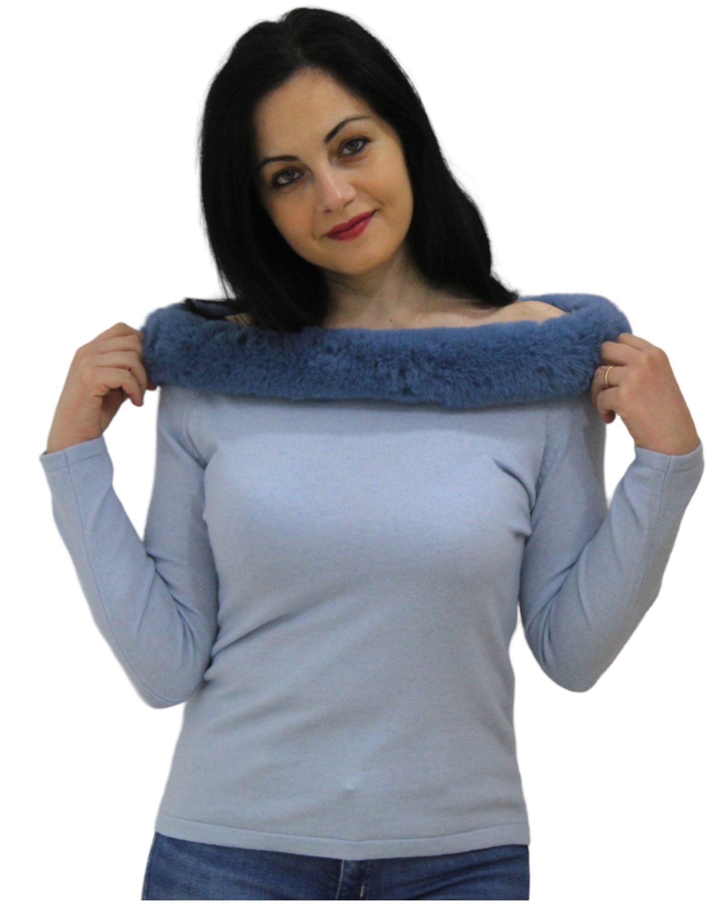 Maglione A Girocollo Donna White Wise   ESS119A