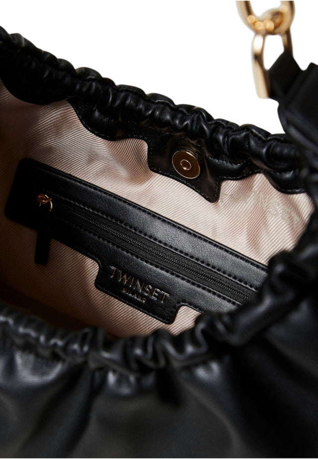 Borsa A Spalla Donna Twinset Hobo Media Con Arricciatura E Oval T Croissant 242TB7221