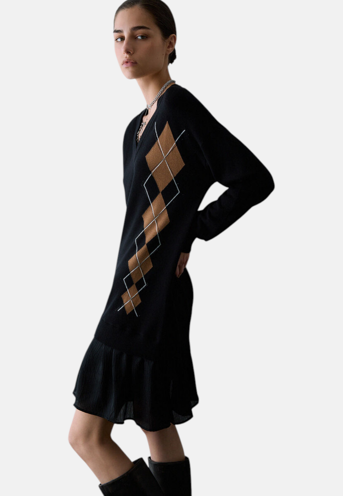Vestito Corto Donna Liu Jo In Maglia Con Intarsio  WF6232MA16R