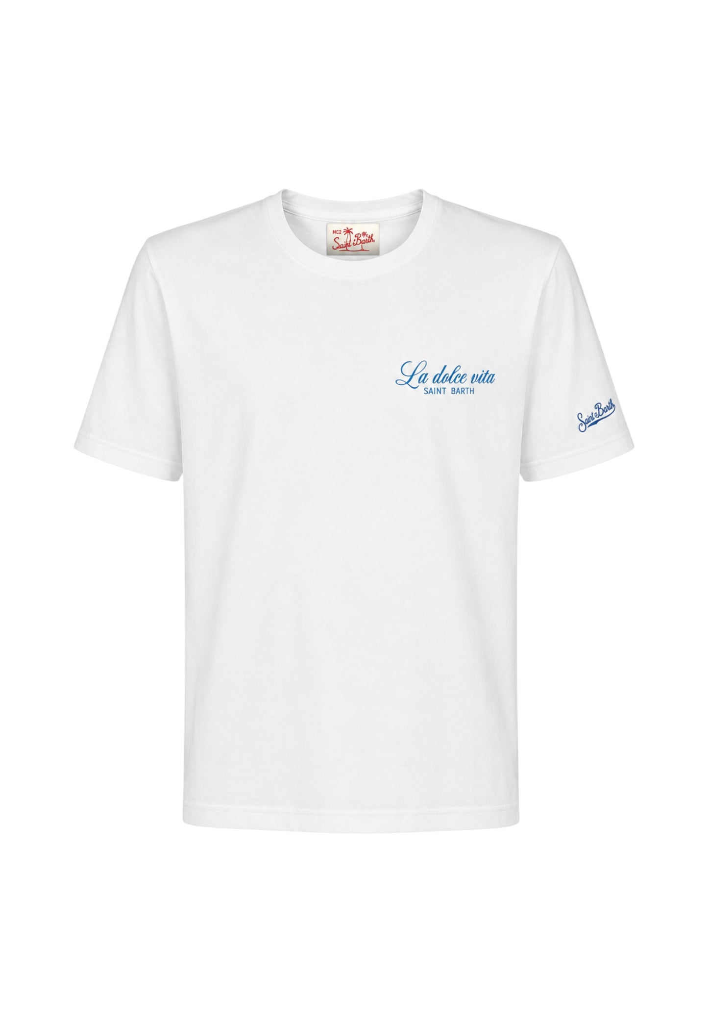 T-Shirt Manica Corta Uomo Mc2 Saint Barth Stampa/Ricamo Fronte E Retro Dolce Vita Estate Portland PRL0002