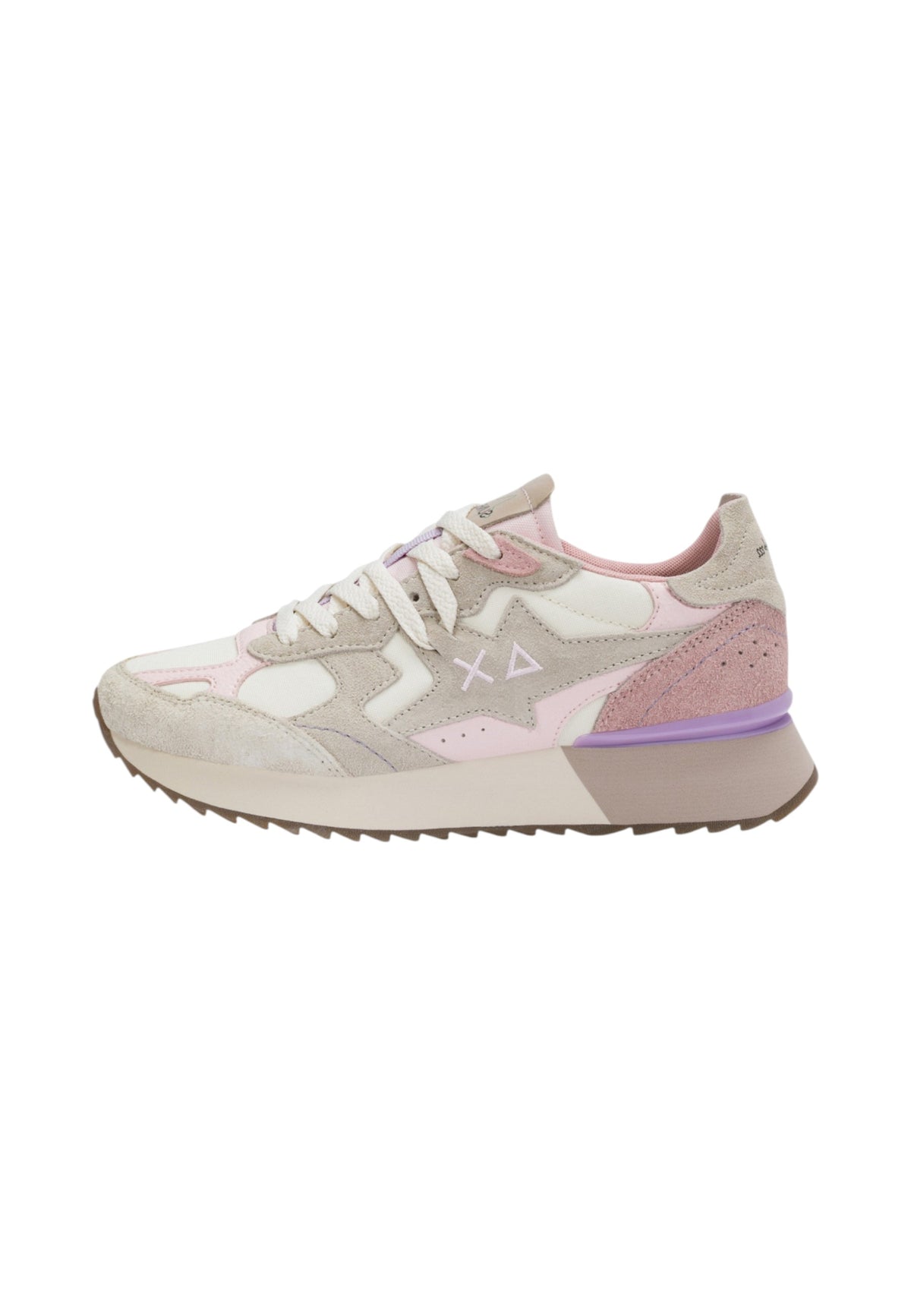 Sneakers Basse Donna Sun68 Stile Running, Suede E Nylon Stargirl Multicolor Z46222