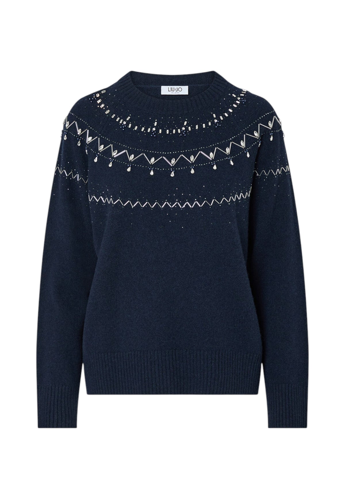 Maglia A Girocollo Donna Liu Jo Fair Isle Ricamata  WF6371MS009