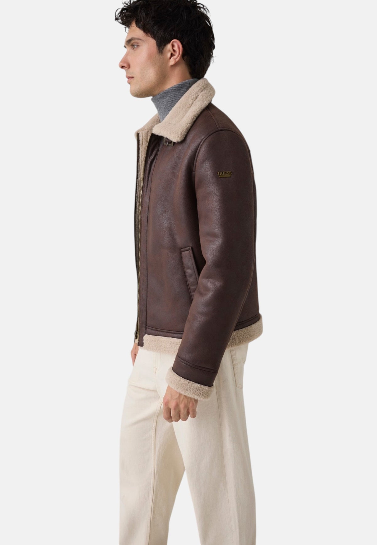 Giacca Invernale Uomo Guess Effetto shearling  M6BL40W4152