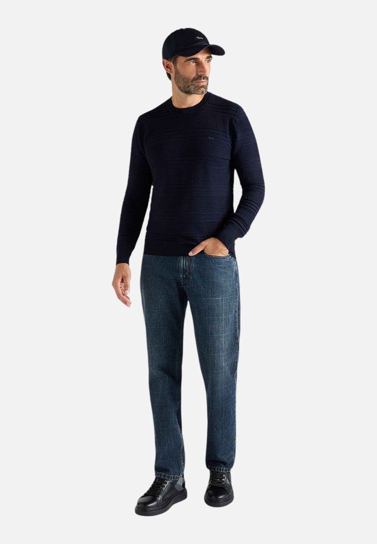 Maglione A Girocollo Uomo Harmont & Blaine Pura lana, Lavorazione 3D, Regular Fit, Tinta unita, Made in Italy, Logo Harmont & Blaine  HRR965030277