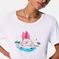 T-Shirt Manica Corta Donna Liu Jo Car Flower Eco Line VA6168JS360