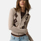Cardigan  Donna Guess Collo lupetto, Zip intera, Motivo argyle Gj W6BR10Z1253