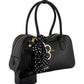 Borsa A Mano Donna Braccialini A Bauletto, Doppio con tracolla removibile e regolabile, Chiusura con zip, Una tasca interna portacellulare, Charm removibile con margherita e fiocco a pois, Dimensioni: 35 x 12.5 x 19 Cm Beth B19224YY
