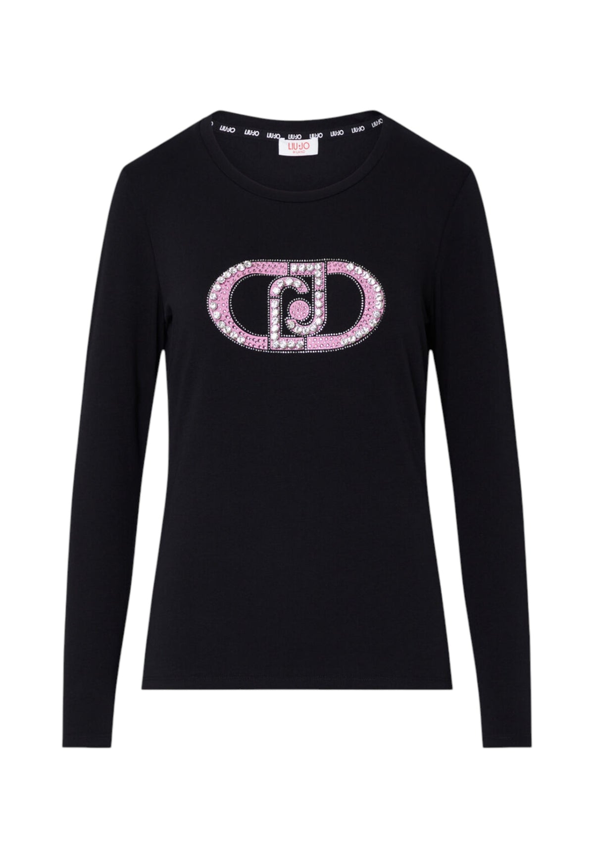 T-Shirt Manica lunga Donna Liu Jo Basica Monogram Stone TF6245JS003