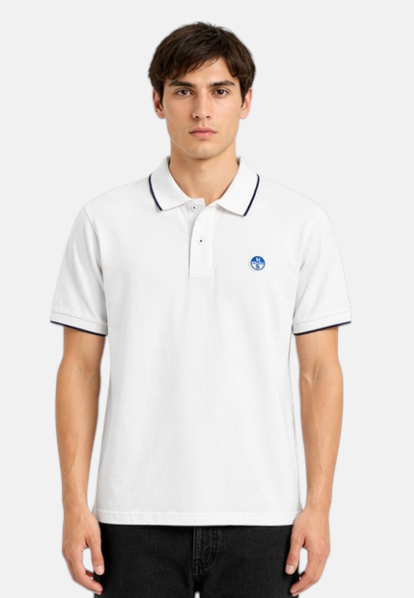 Polo Manica Corta Uomo North Sails Con Collo A Contrasto Rigato  692464