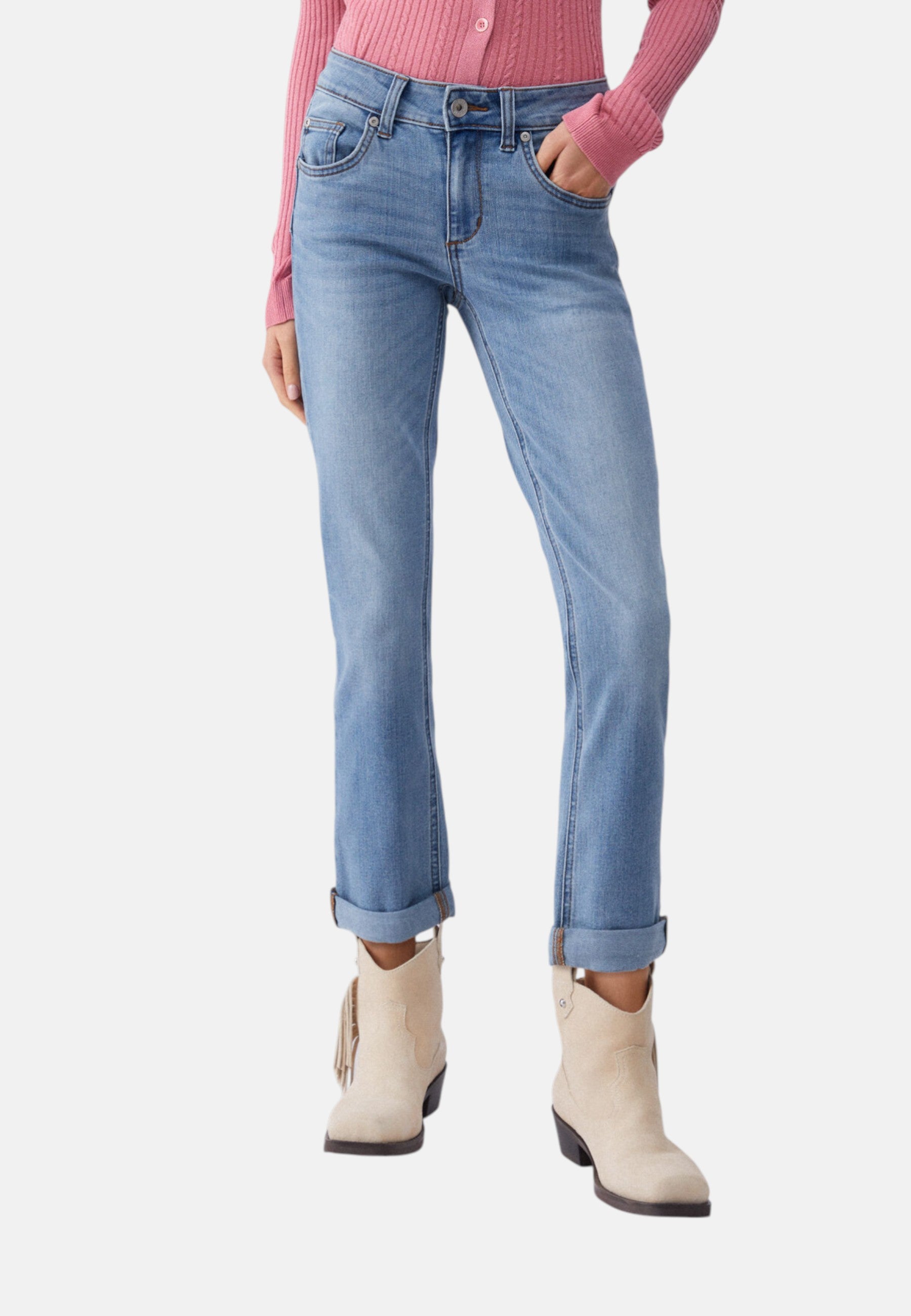 Jeans Skinny Fit Donna Liu Jo Con Risvolto Vita Regolare Monroe UA6006D0318