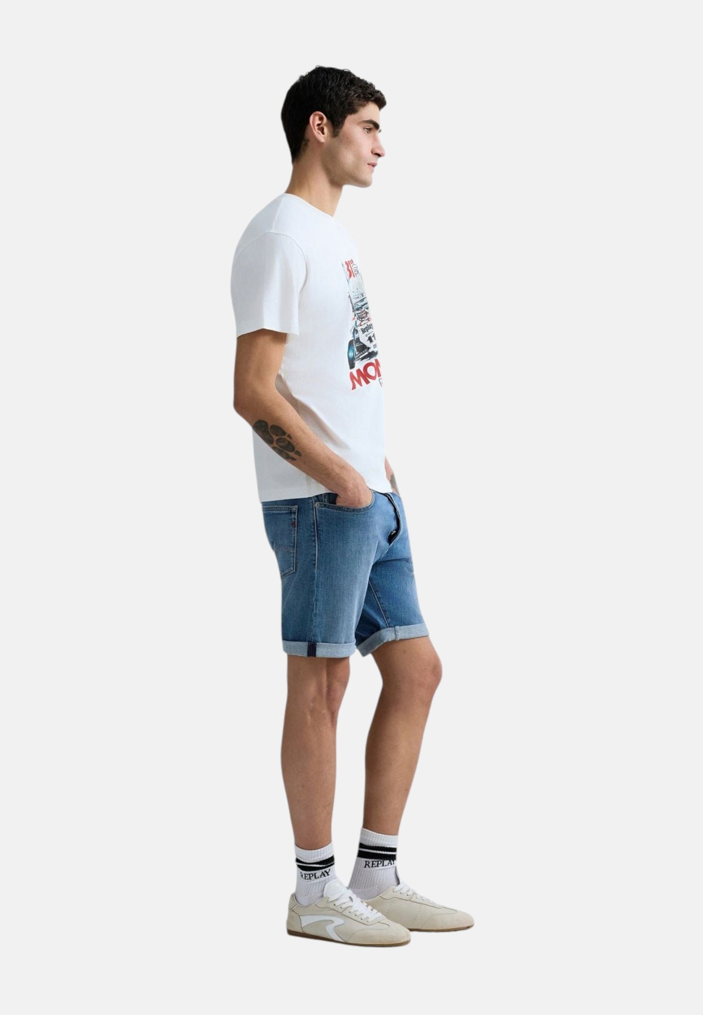 Pantaloncini Jeans Uomo Replay Tapered Fit Rbj.981 Short MA981Y.000.685 194