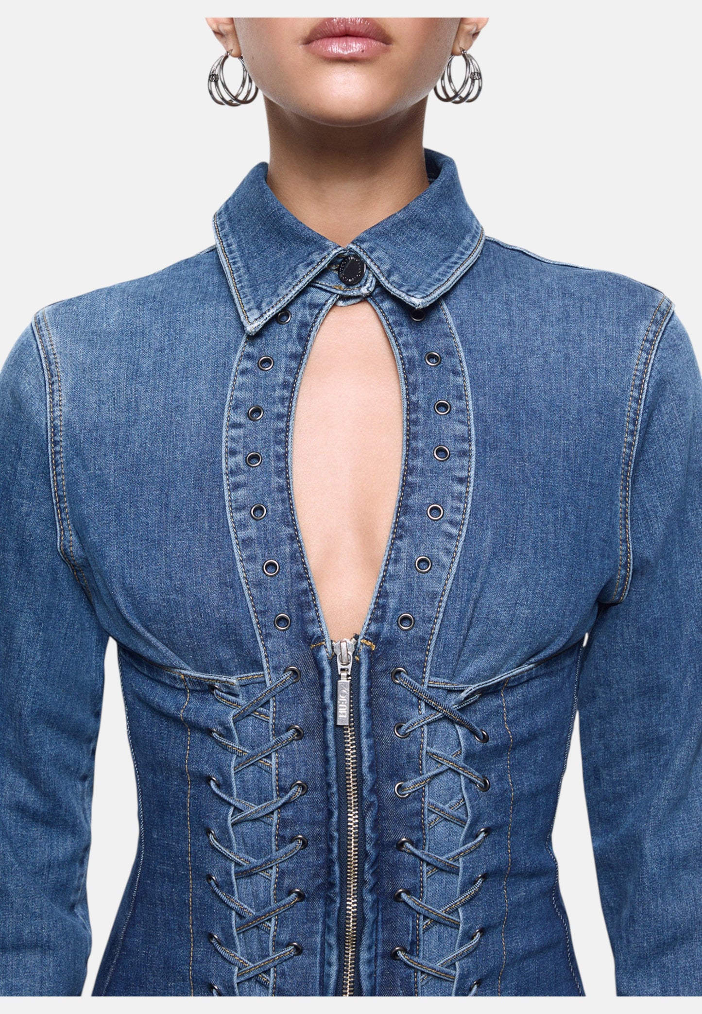 Vestito Corto Donna Liu Jo In Denim Con Stringhe Liu Jo feat ELODIE UA6508D0399