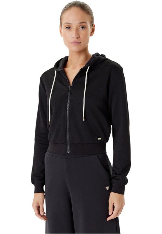 Felpa Con Cappuccio Donna Guess Con Zip 3D Peony V5YQ06KBSL2