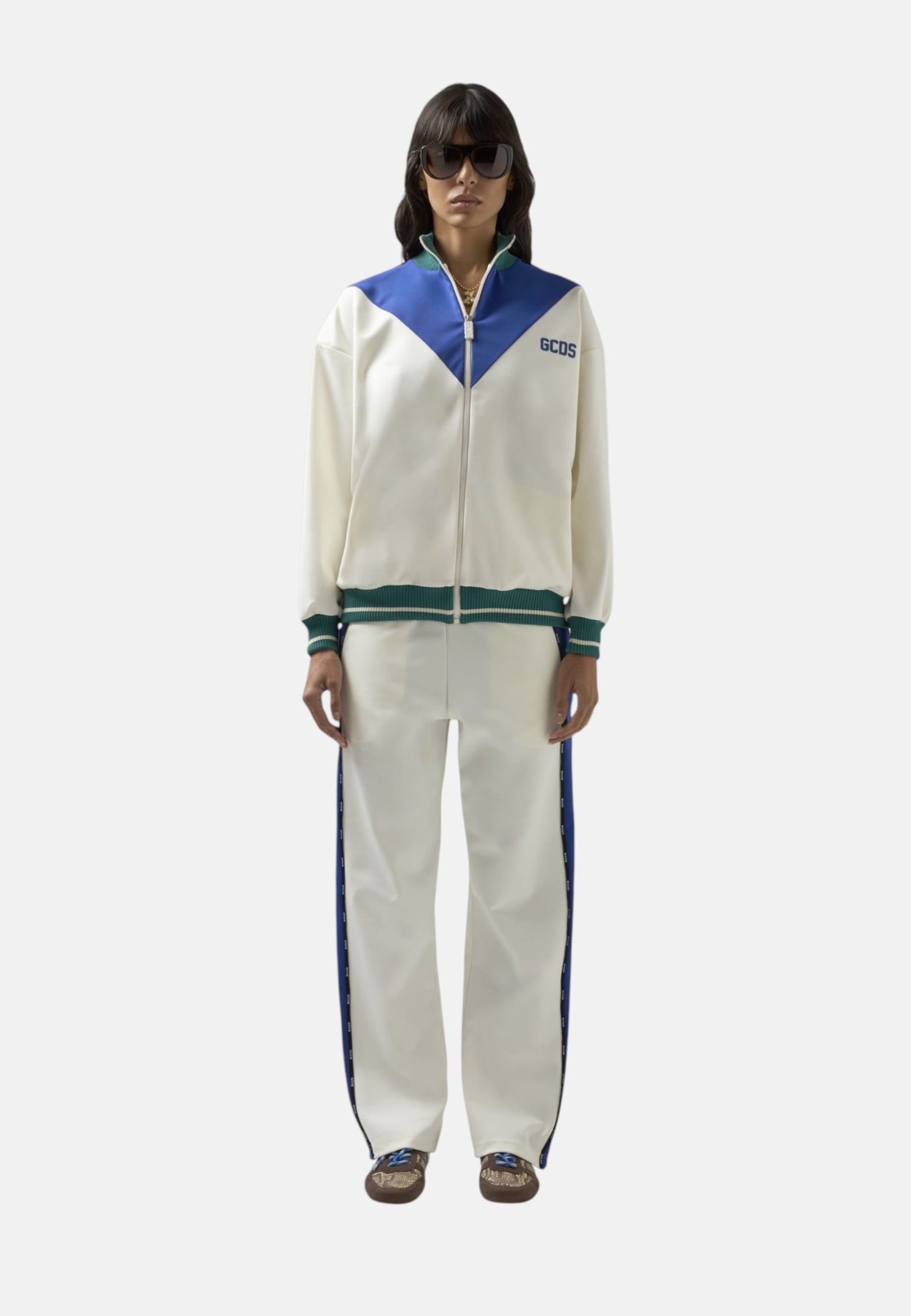 Felpa Con Zip Donna Gcds Color Block Track C1WEQE124C008