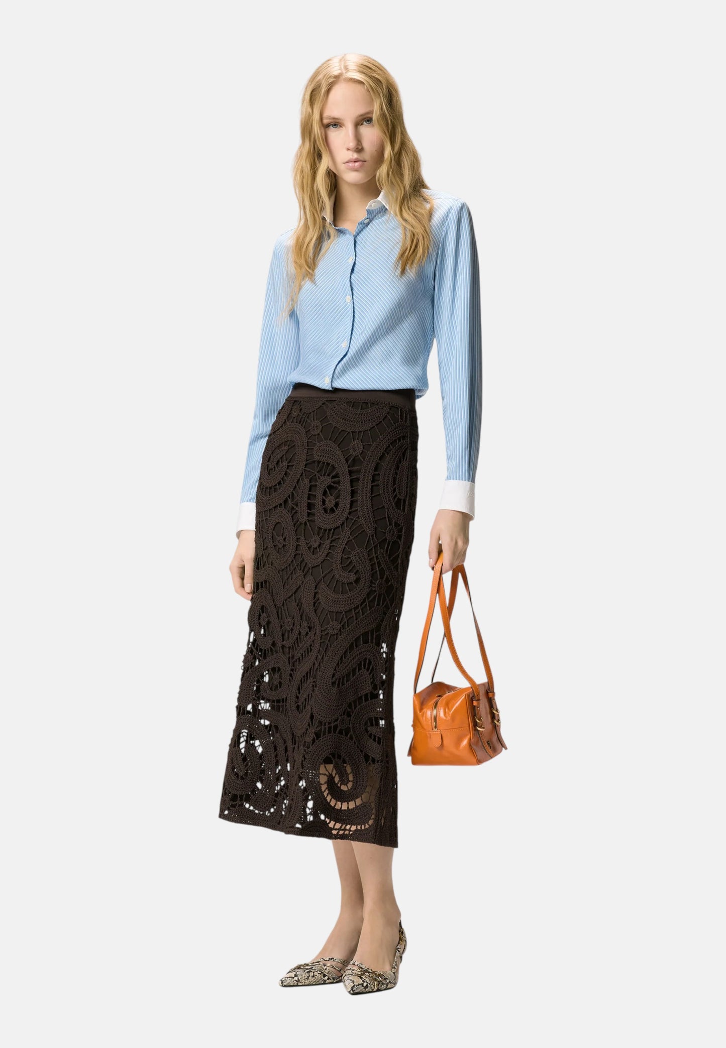 Gonna Lunga Donna Pinko Crochet Geometric Maestrale 106353A354