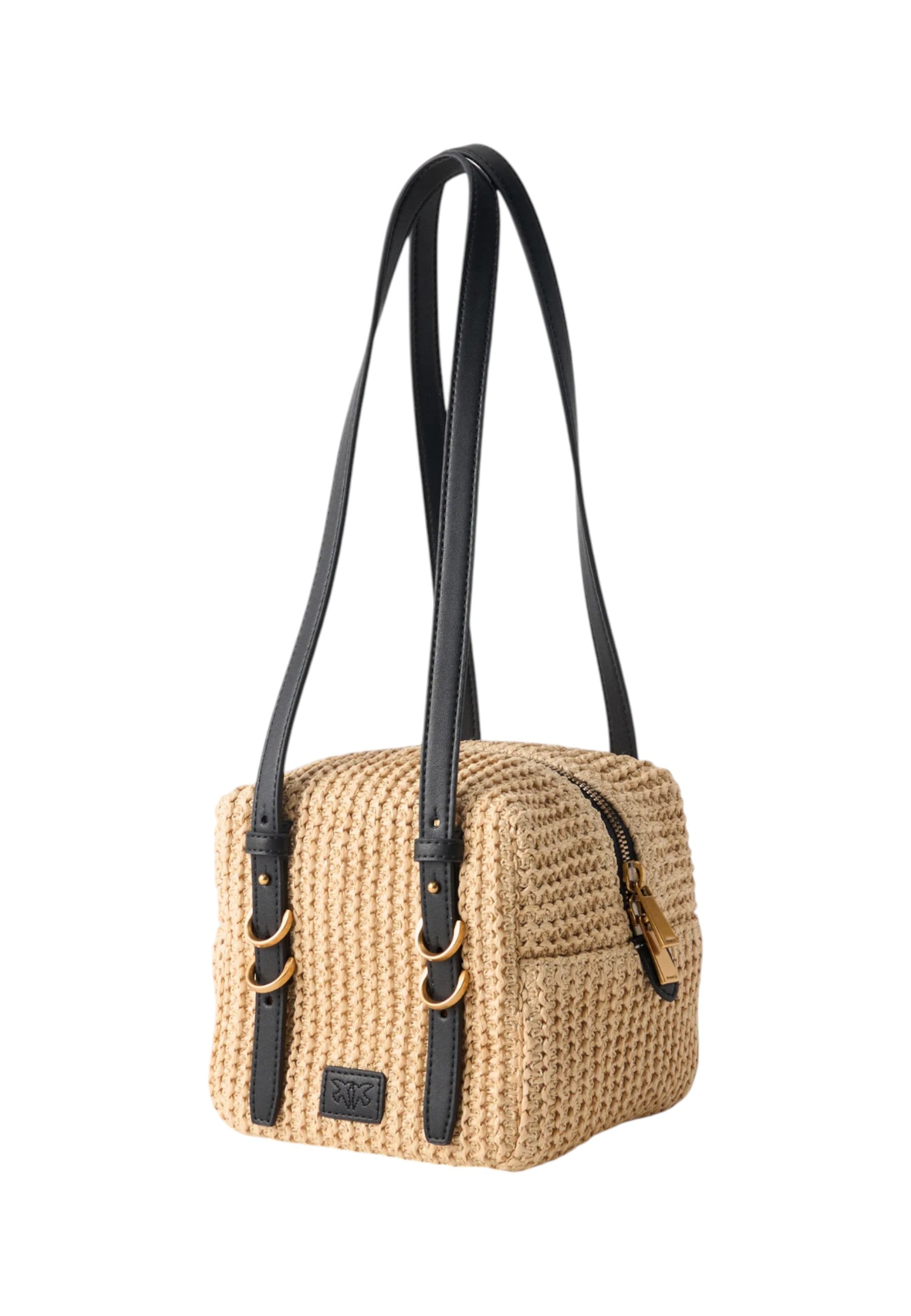 Borsa A Tracolla Donna Pinko In Rafia Cubic Bag 106465A391