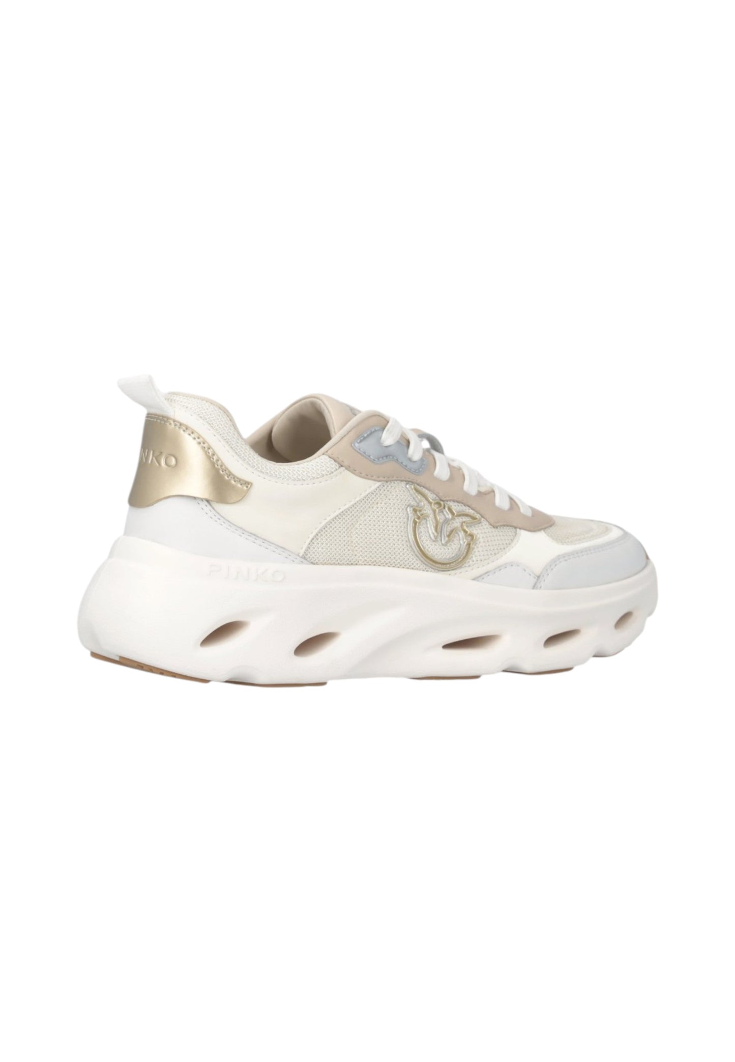 Sneakers Basse Donna Pinko In Pelle Di Vitello/Mesh Con Logo Love Birds Pink 09 SS0167P132