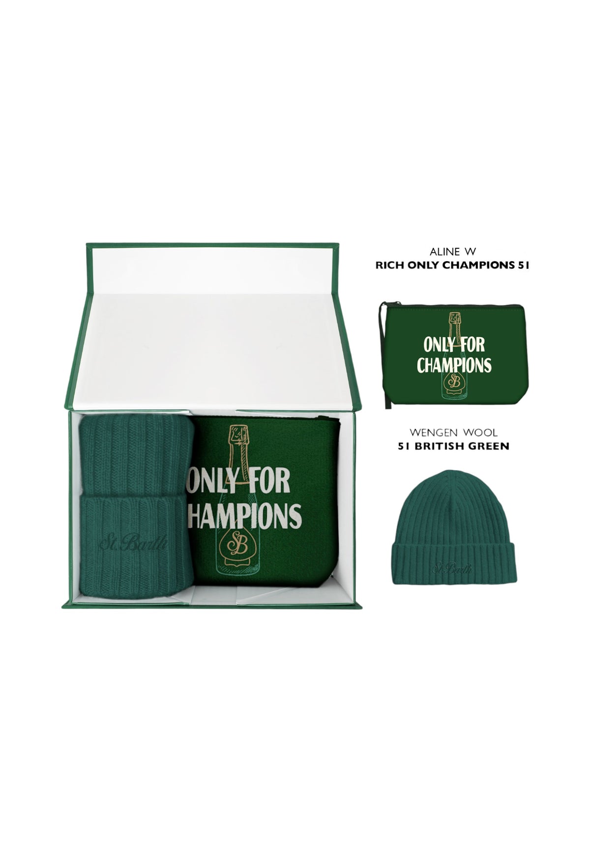 Set Regalo Unisex Mc2 Saint Barth Berretto E Pochette Coordinati, Confezione Regalo, La Scritta Only For Champions Gift Box Man BOX0044-RICH-ONLY-CHAMPIONS
