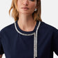 T-Shirt Manica Corta Donna Liu Jo Oversize Con Catena Strass Eco Line CA6167JS088
