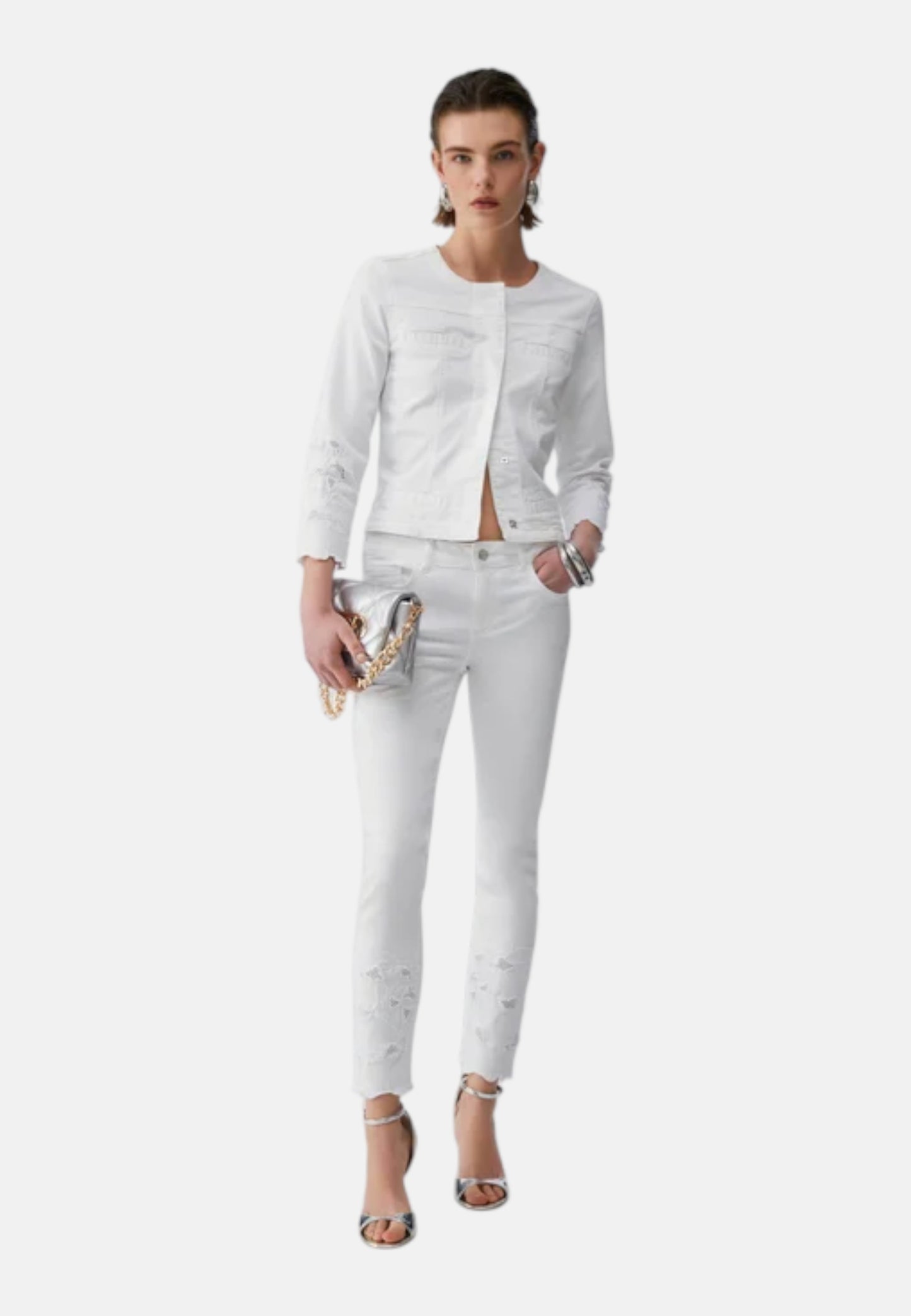 Pantaloni Skinny Fit Donna Liu Jo Con Ricamo Sangallo Vita Regolare Ideal WA6260T367A