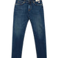 Jeans Slim Fit Uomo Roy Roger's Denim elasticizzato, lavaggio scuro, vita media con passanti, vestibilit� slim, tasche anteriori e posteriori, chiusura con bottone e zip, cuciture a contrasto 517 RRU075CT181444