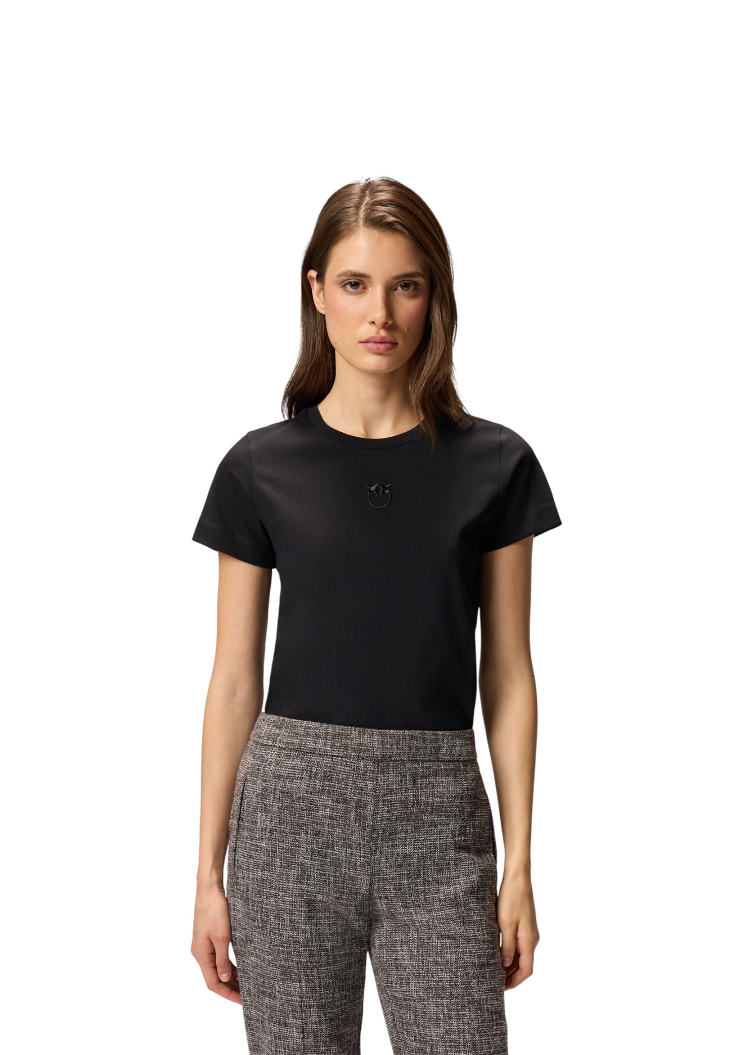 T-Shirt Manica Corta Donna Pinko Ricamo Love Birds Bussolotto 100355A2RD