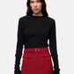 Maglione A Girocollo Donna Pinko Pura lana merino, girocollo, maniche lunghe, vestibilit� aderente, spalline imbottite removibili con bottoni a pressione, logo jacquard sul retro Lubecca 107246A3FY