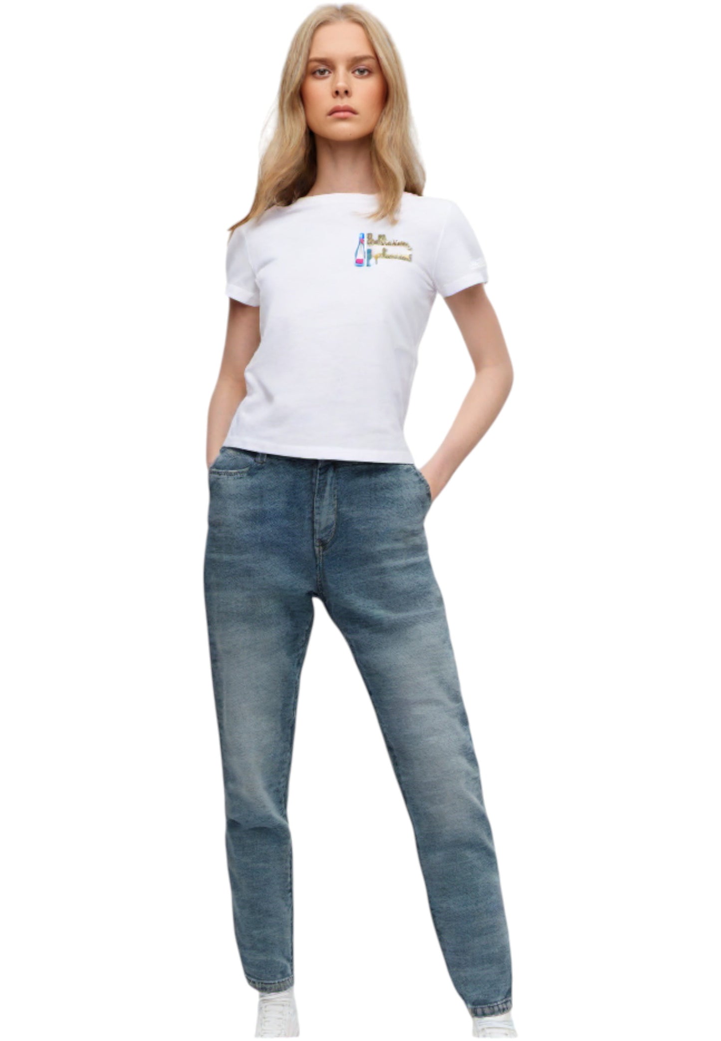 T-Shirt Manica Corta Donna Mc2 Saint Barth Bollicine Please Embroidery Emilie EMI0001