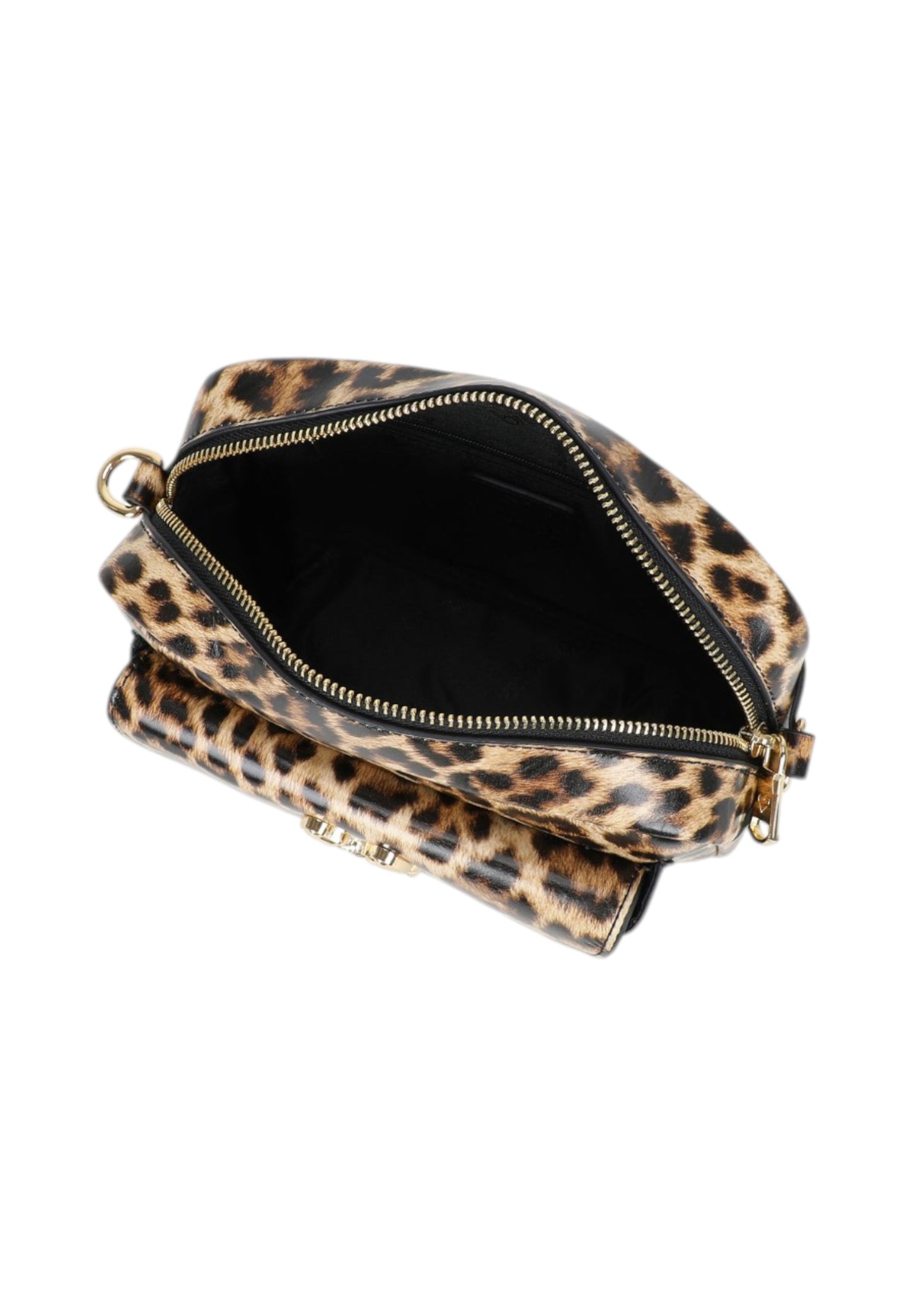 Borsa A Tracolla Donna Braccialini In Pelle Stampa Leopard Con Anello Decorativo Intrecciato Dolly B19097PP