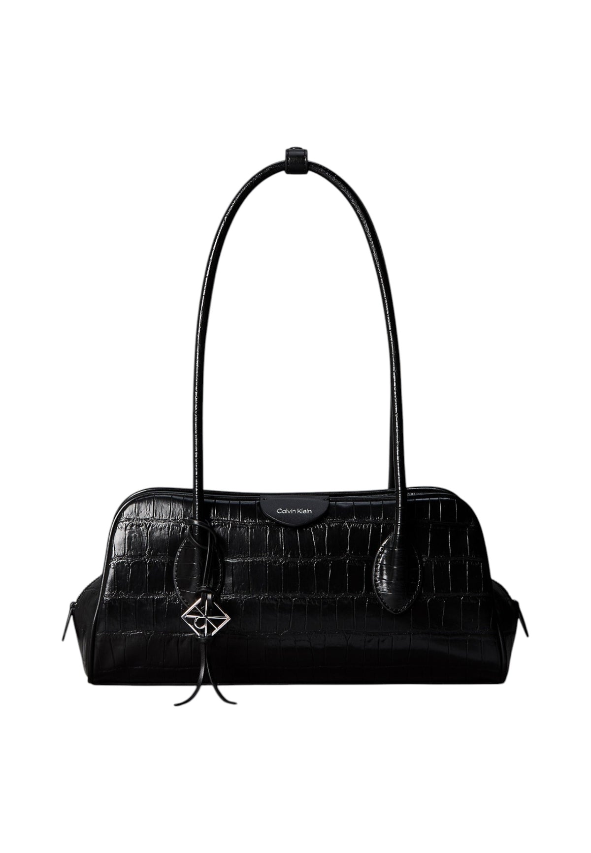 Borsa A Spalla Donna Calvin klein Croco Shoulder Bag Emblem Trio LV04F3780G