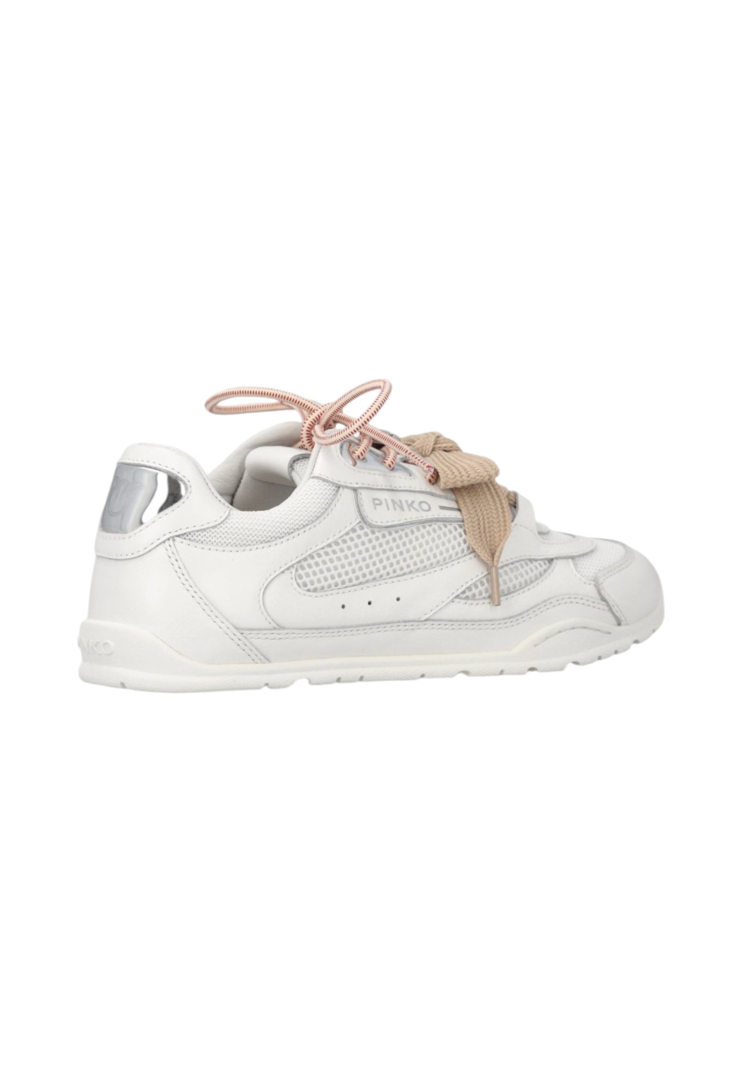 Sneakers Basse Donna Pinko In Pelle Di Vitello/Mesh Con Lacci Doppi, Cristallo E Charm Yulia 01 SS0185P132