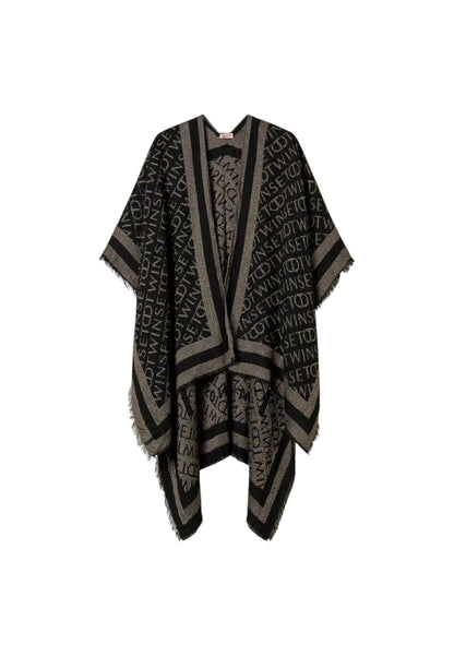 Poncho  Donna Twinset In Tessuto Con Logo Jacquard  242TO504A