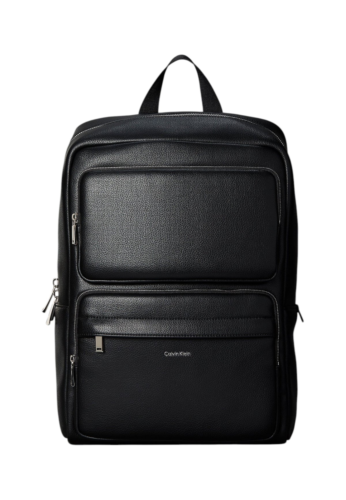 Zaino  Uomo Calvin klein Effetto Pelle Martellata, Chiusura Con Doppia Zip, Tasche Frontali Con Zip, Manico Superiore, Spallacci Imbottiti Regolabili, Schienale Imbottito, Logo Calvin Klein Raised LV04D3493G