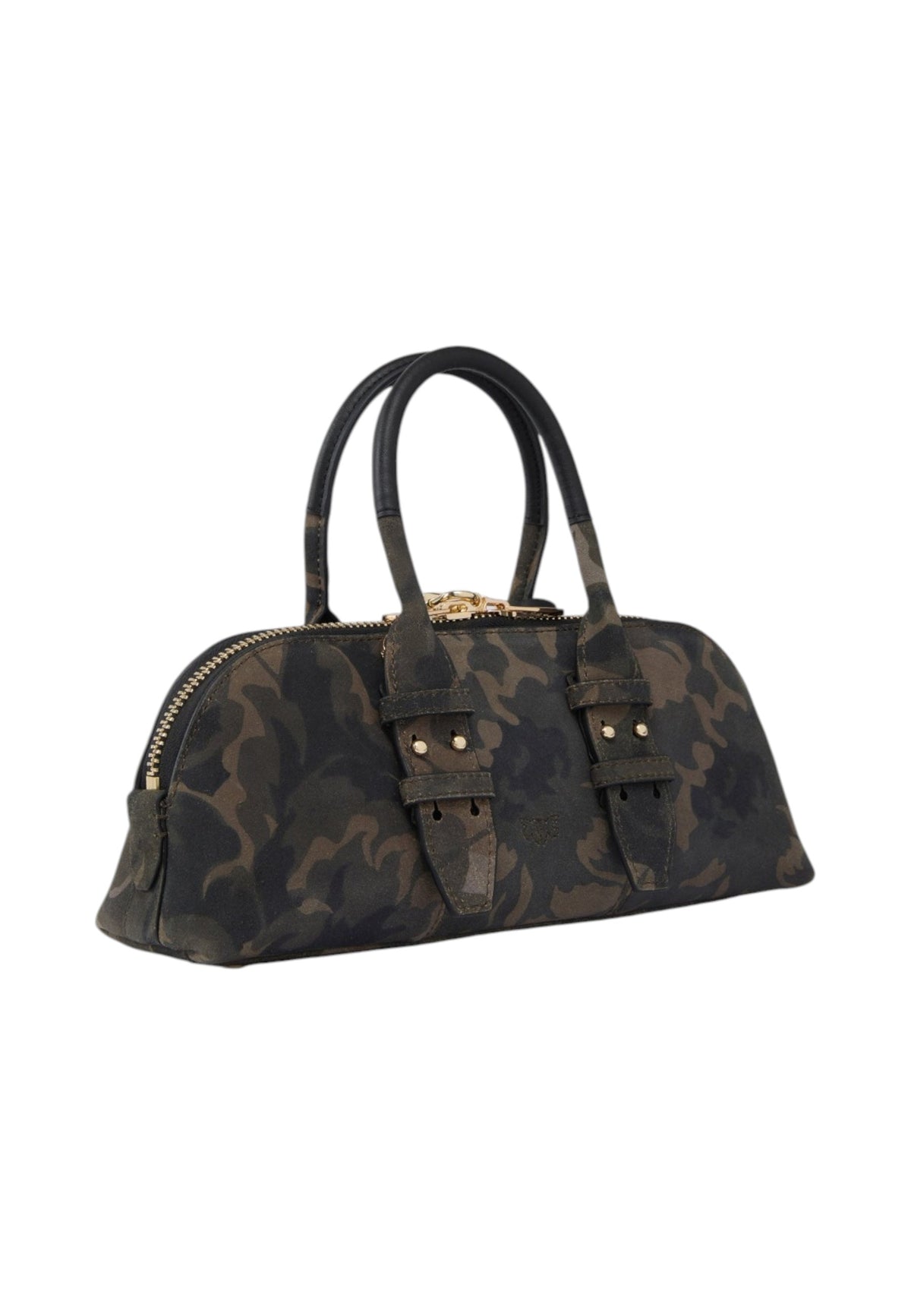 Borsa A Mano Donna Pinko Pelle scamosciata stampata, forma a bauletto orizzontale, doppi manici, misure 28 x 8 x 24 cm Escape Bag Horizontal Suede Print 105334A3LR