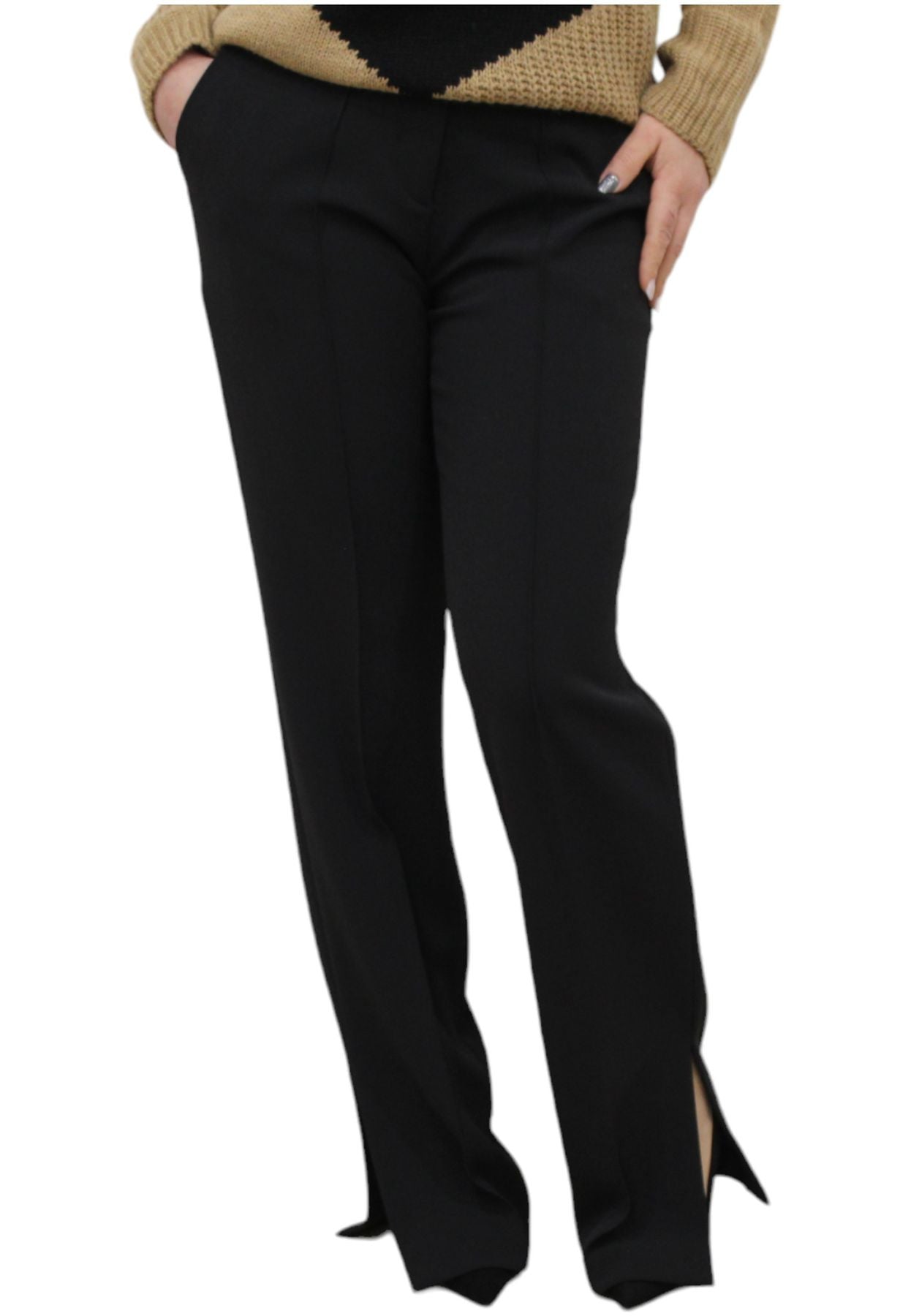 Pantaloni  Donna Gaelle Sigaretta In Cady Con Spacchetti E Flag  GBDP18877