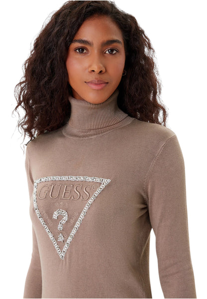 Maglione Collo Alto Donna Guess  Melanie Triangle Logo W5BR39Z2NQ2