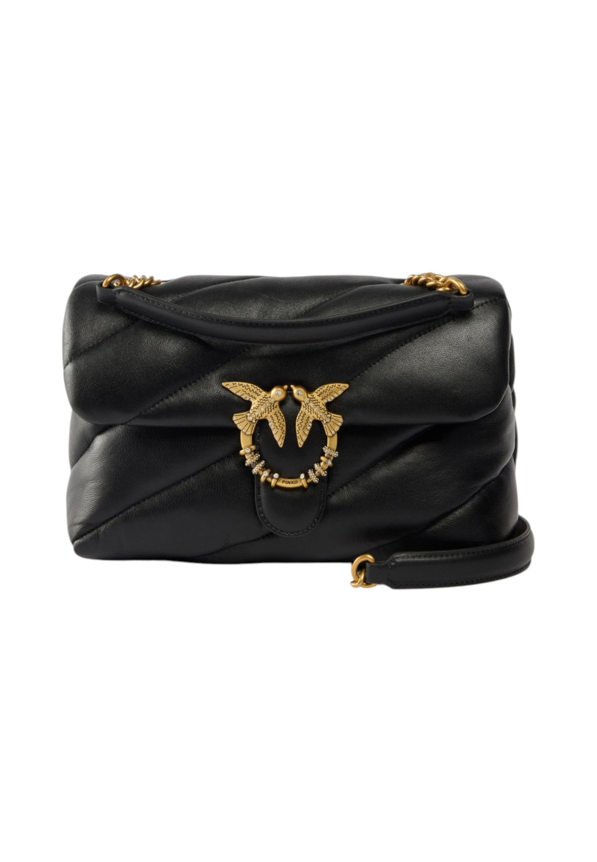Borsa A Tracolla Donna Pinko Nappa trapuntata, nuova fibbia Love Birds, tracolla a catena, misure 27 x 9 x 19 cm Love Puff Classic New Buckle 107057A0F2